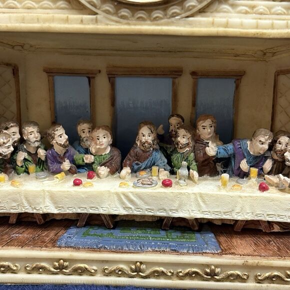 “The Last Supper” Working Clock Jesus Disciples Easter 1996 Apex 3d Great Detail - Picture 2 of 11